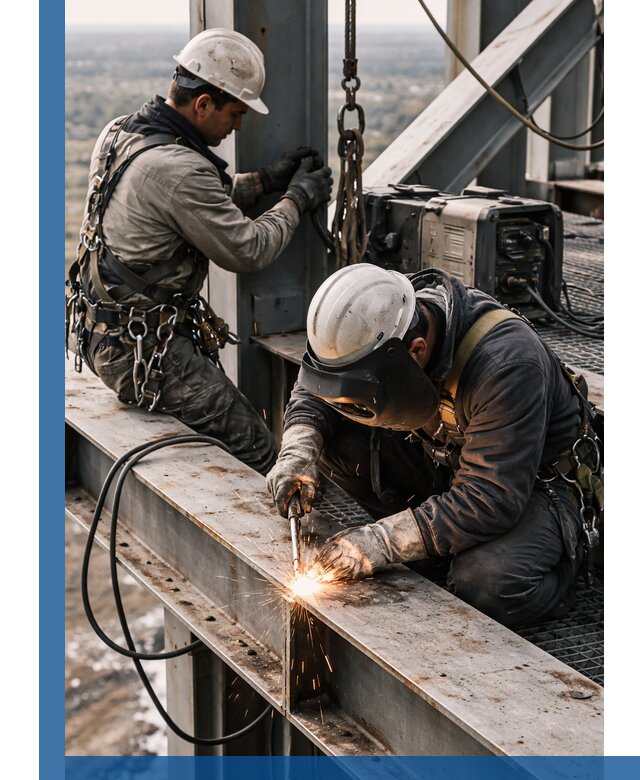 Высотные сварочные работы в Махачкале для промышленных объектов