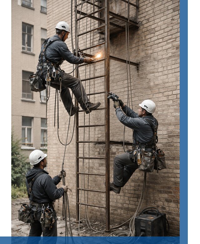 Ремонт пожарной лестницы в Махачкале от 7766 р. | ВЫСОТНИК-Мхч