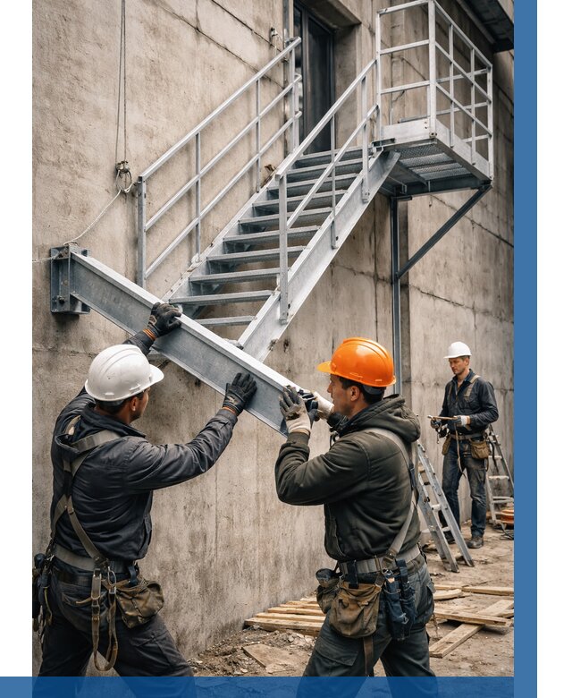 Монтаж металлических лестниц в Махачкале от 15533 р. | ВЫСОТНИК-Мхч