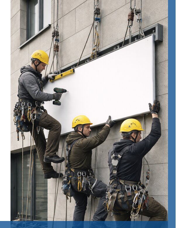 Монтаж рекламной вывески в Махачкале от 8284 р. | ВЫСОТНИК-Мхч