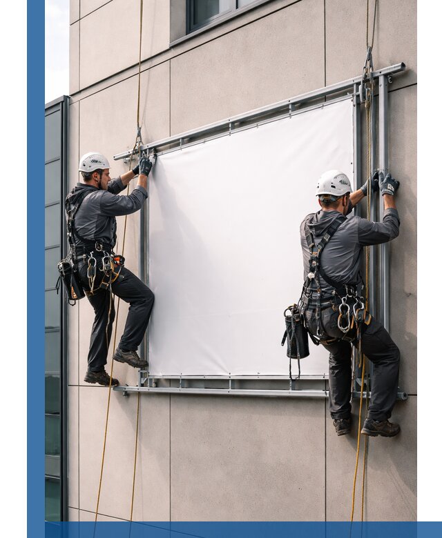 Монтаж наружной рекламной вывески в Махачкале под ключ