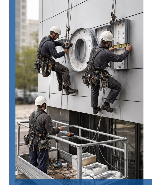 Профессиональный монтаж световых букв в Махачкале под ключ