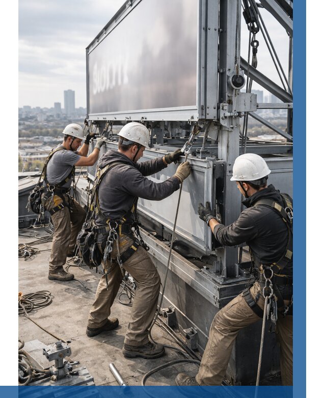 Монтаж крышной рекламной конструкции в Махачкале от 62130 р.|ВЫСОТНИК-Мхч