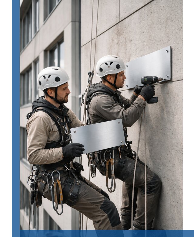 Монтаж табличек и указателей в Махачкале для зданий и сооружений