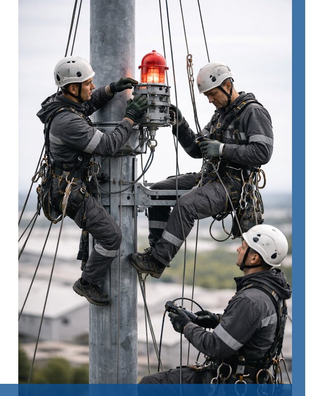 Монтаж заградительных огней в Махачкале от 8802 р. | ВЫСОТНИК-Мхч