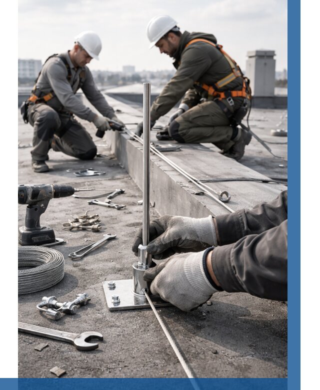 Монтаж молниезащиты на кровле в Махачкале цена от 25888 р. | ВЫСОТНИК-Мхч