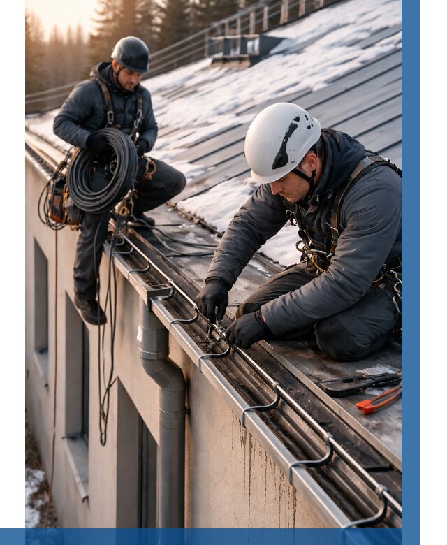 Монтаж греющего кабеля на кровле в Махачкале от 466 р. | ВЫСОТНИК-Мхч