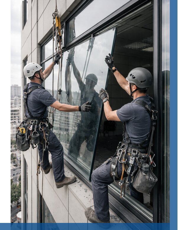 Замена стеклопакетов на высоте в Махачкале от 5695 р. | ВЫСОТНИК-Мхч