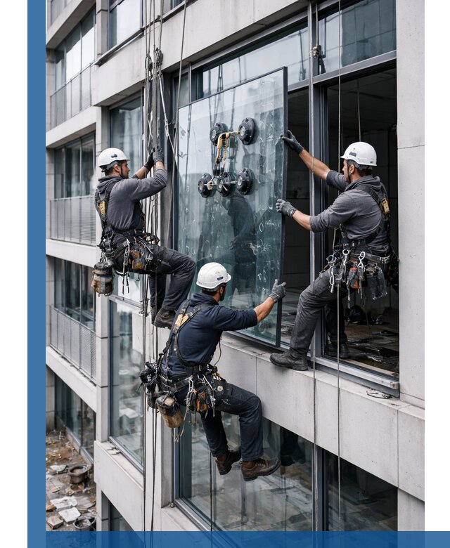 Фасадное остекление и монтаж витражей зданий в Махачкале под ключ