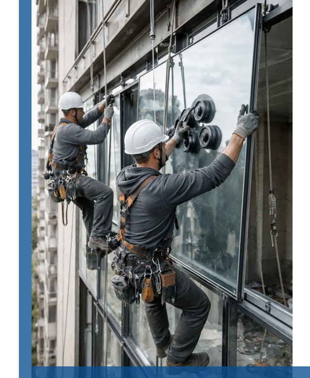 Витражное остекление фасадов и лоджий в Махачкале под ключ