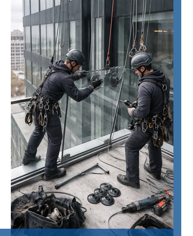 Монтаж стеклянных ограждений в Махачкале от 2589 р. | ВЫСОТНИК-Мхч