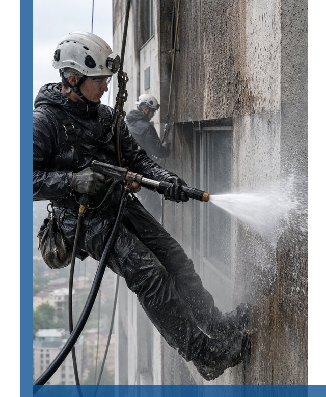 Гидроструйная очистка фасадов и конструкций в Махачкале