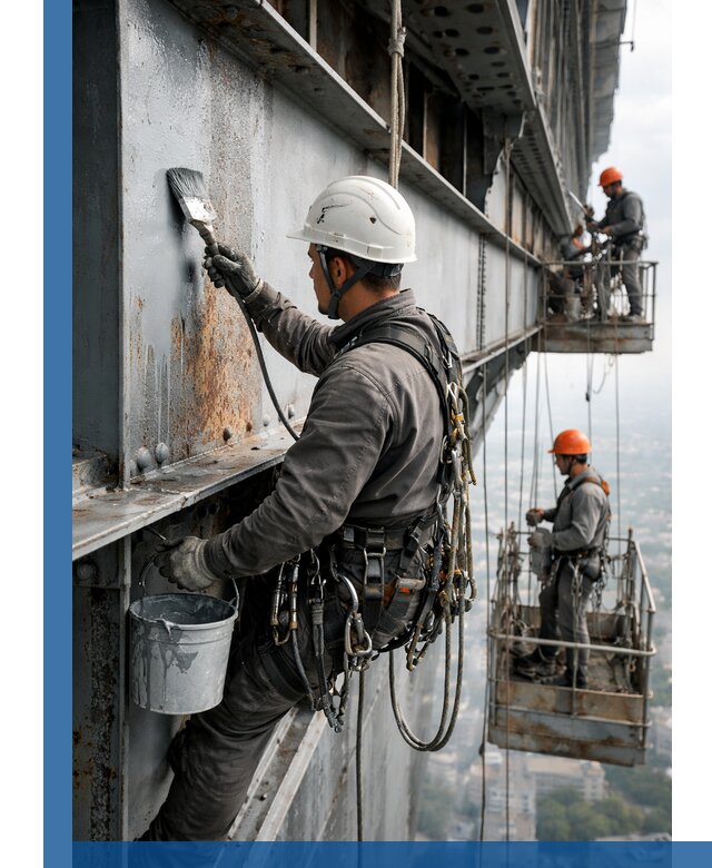 Покраска металлоконструкций на высоте в Махачкале профессионально