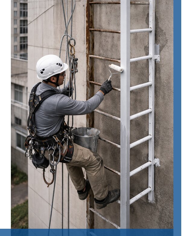 Покраска пожарных лестниц в Махачкале от 4660 р. | ВЫСОТНИК-Мхч