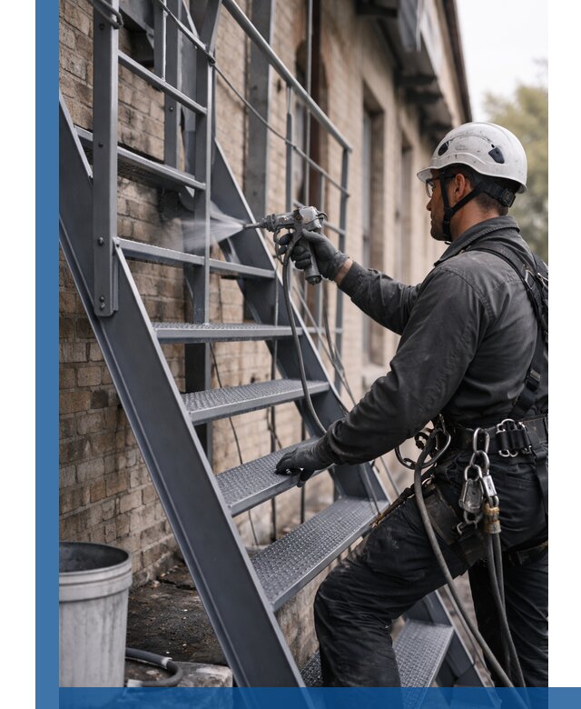 Покраска и антикоррозионная защита пожарных лестниц в Махачкале