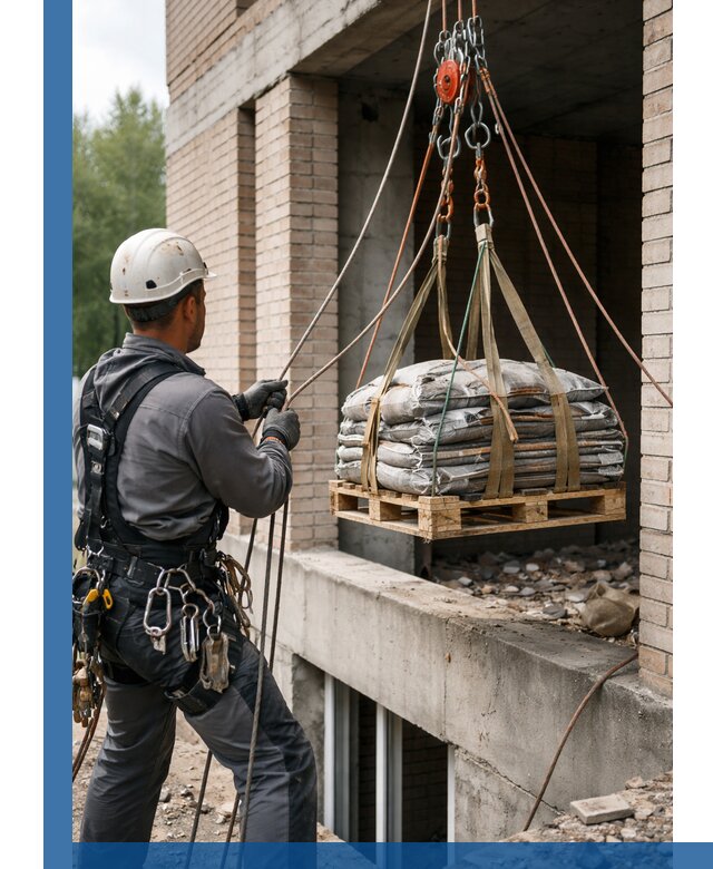 Подъем материалов на этаж веревками в Махачкале оперативно