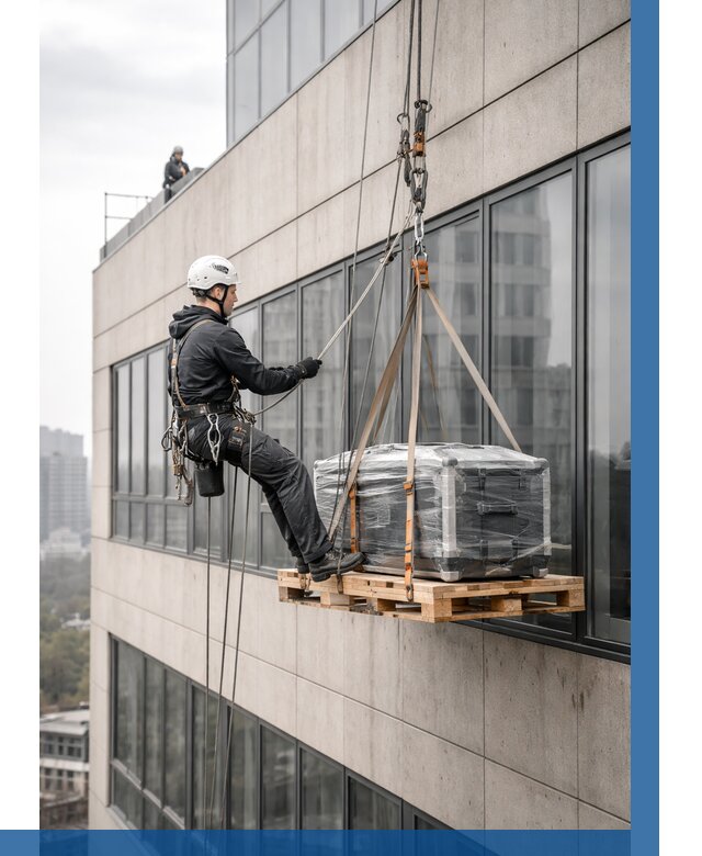 Спуск груза по фасаду в Махачкале от 3624 р. | ВЫСОТНИК-Мхч