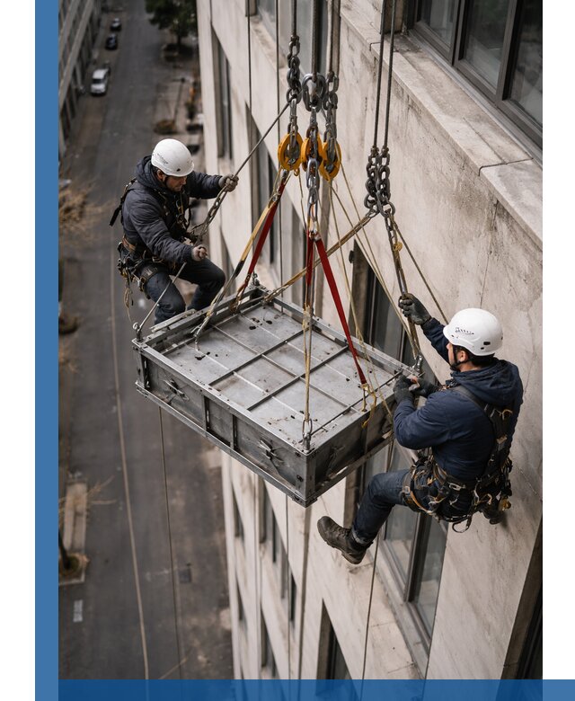 Спуск и подъем грузов по фасаду в Махачкале для зданий