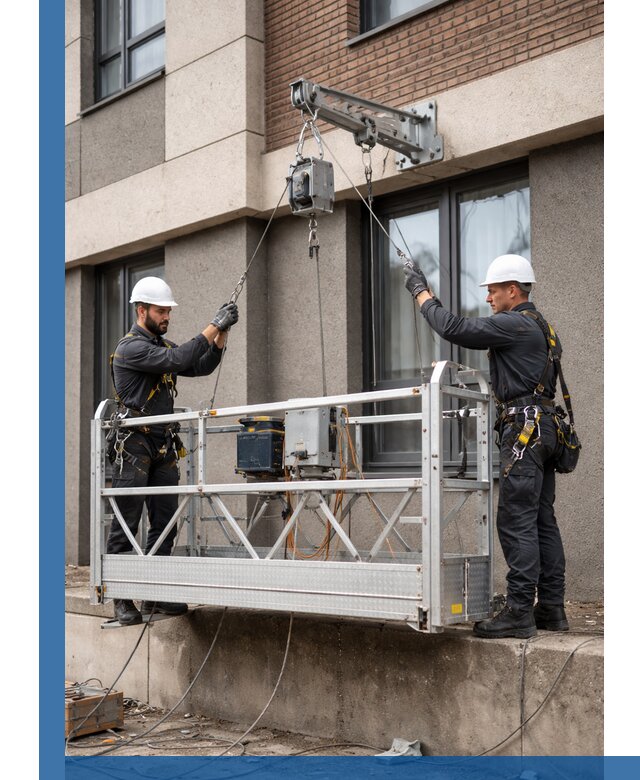 Монтаж и подъем фасадной люльки в Махачкале с гарантией безопасности