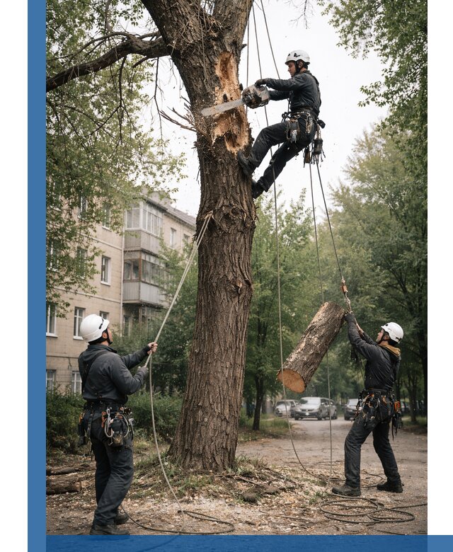 Срочное удаление аварийных деревьев в Махачкале с гарантией безопасности