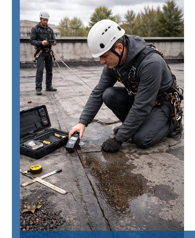 Обследование кровли на протечки и выявление дефектов в Махачкале