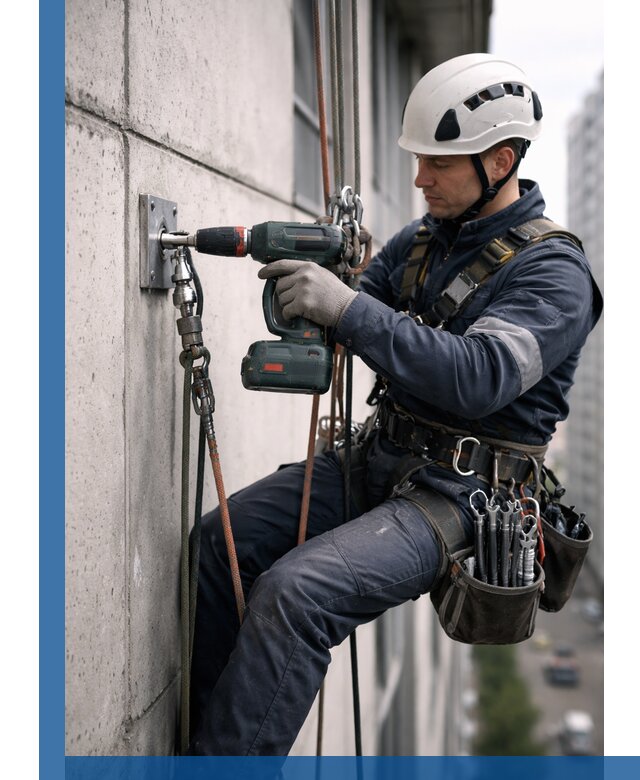 Установка анкерных точек для высотных работ в Махачкале