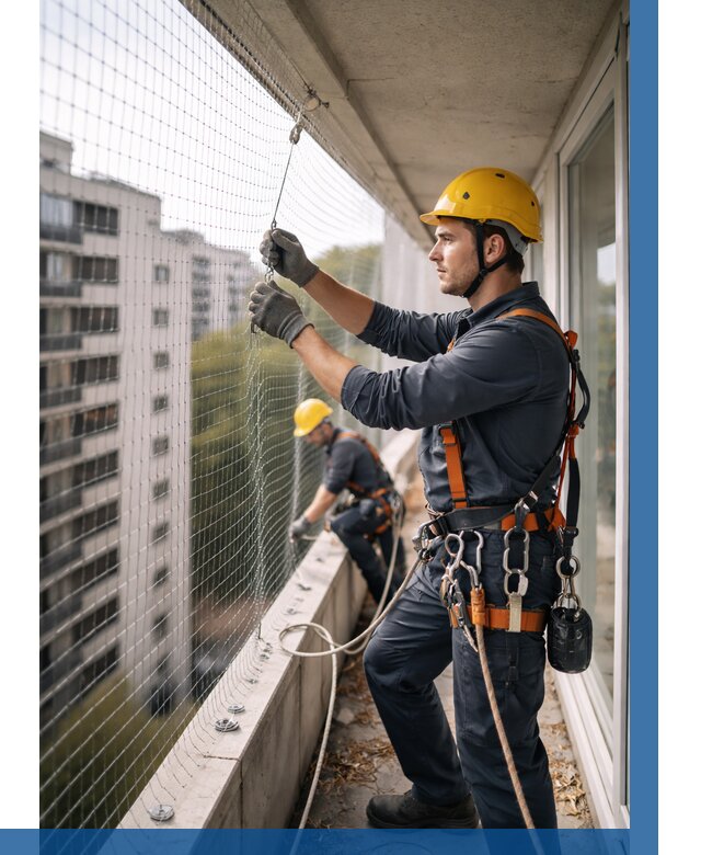 Монтаж сетки от птиц в Махачкале от 4660 р. | ВЫСОТНИК-Мхч