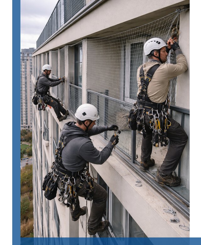 Профессиональный монтаж защитной сетки от птиц в Махачкале